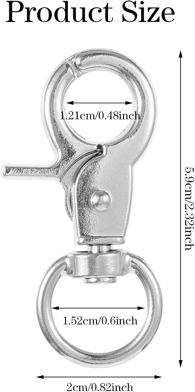 Lemecima 36PCS Trigger Snap Hooks 2.32'' x 0.82'' Heavy Duty Swivel Snap Hooks Metal Clasps Lanyard Clips Durable Trigger Snaps for Pet Cage Key Chains Dog Leash - Image 2
